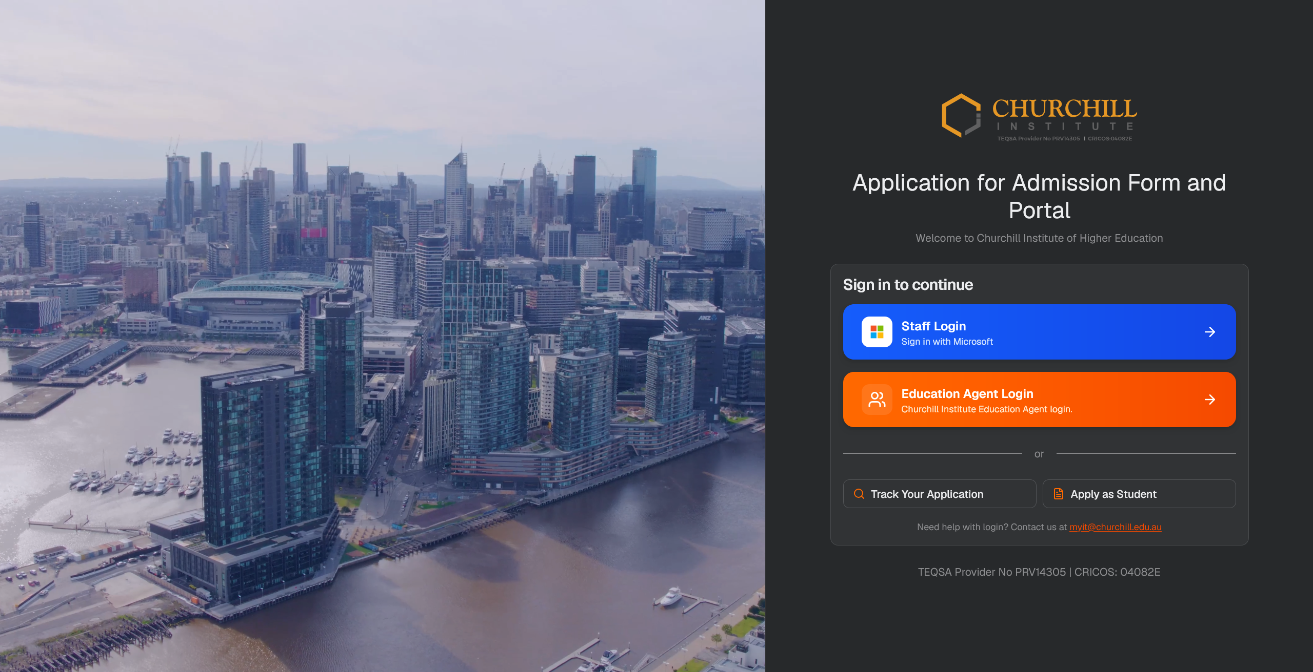 Churchill Application Management Portal